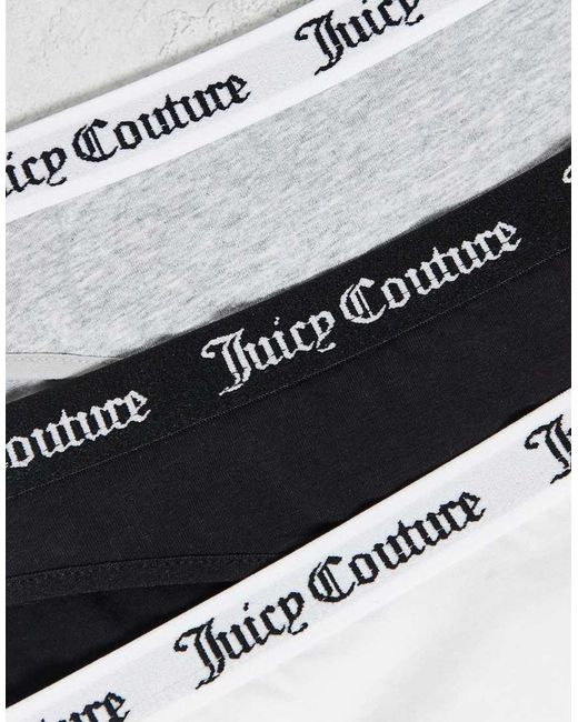 Juicy Couture White 3 Pack Of Logo Waist Band Briefs