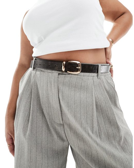 ASOS Gray Asos Design Curve Waist And Hip Jeans Belt