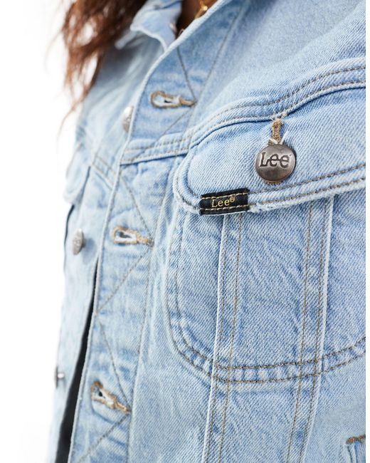 Lee Jeans Blue Seam Detail Denim Jacket