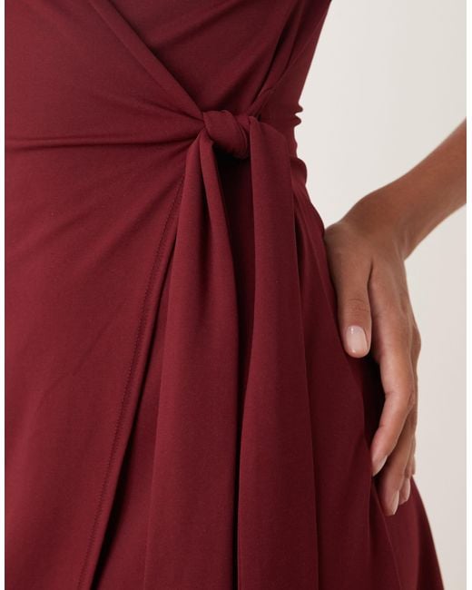 ASOS Red Cap Sleeve Tie Wrap Front Mini Dress