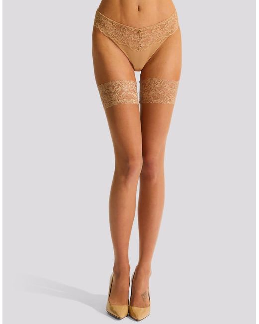 Ann Summers Natural Lace Top Glossy Hold Ups