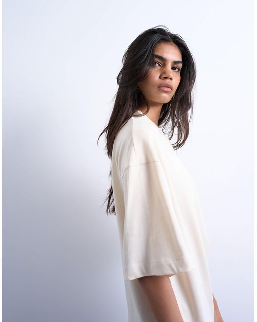 TOPSHOP White Oversized Drop Shoulder Tee