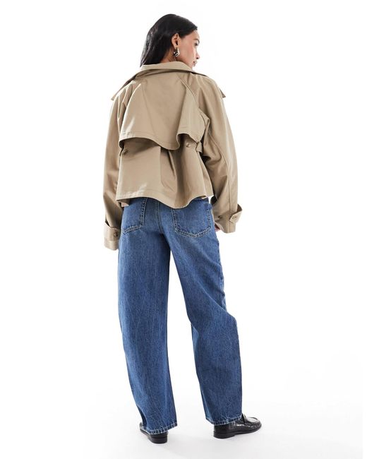 ASOS Blue Asos Design Maternity Slim Barrel Leg Jeans