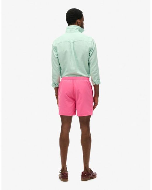 Superdry Pink Essential 17-Inch Swim Shorts for men