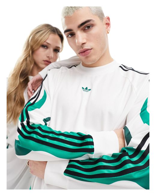 Adidas Originals Green Unisex Flame Long Sleeve Jersey Top