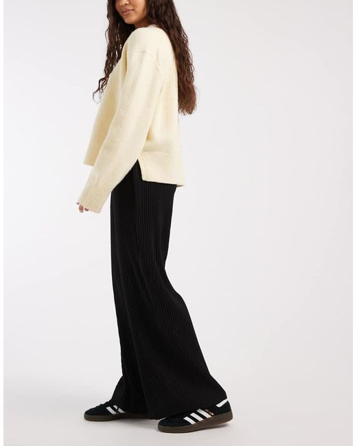 Vero Moda Black Loose Pull On Plisse Trousers