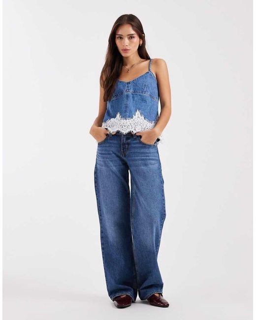 Levi's Blue Denim Lace Cami Co-Ord