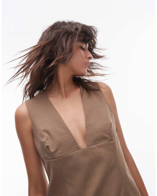 Plunging v neck top sales