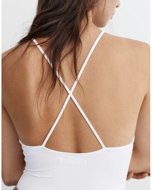 Pull&Bear White Halter Strappy Bodysuit