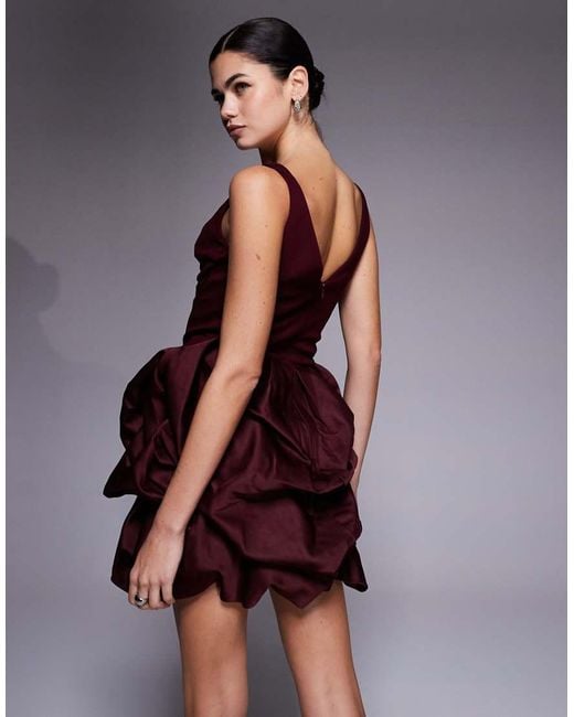 River Island Purple Corseted Ruffle Hem Mini Dress