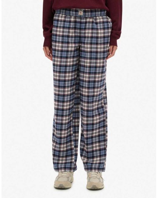 Superdry Red Cotton Check Elastic Trousers