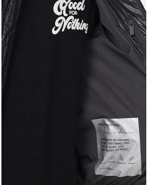 Good For Nothing Gray Hooded Puffer Jacket for men