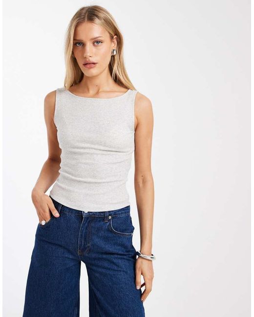 Hollister Blue Boat Neck Tank Top