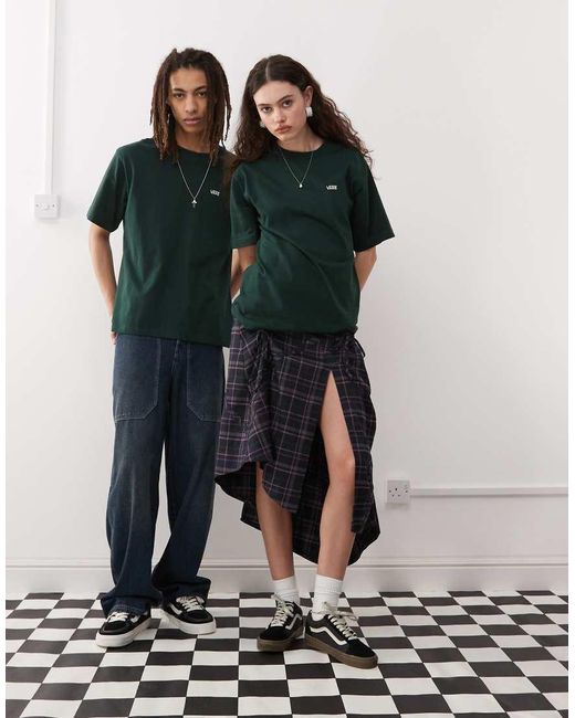 Camiseta Extragrande Con Logo En La Parte Izquierda Del Pecho De -Gris Vans de color Green