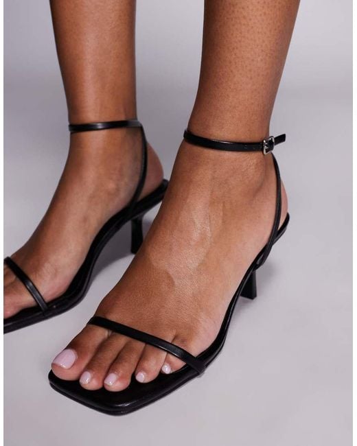 Public Desire Black Natalya Barely There Heeled Sandals