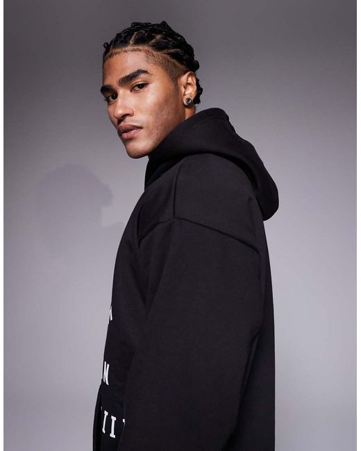 Courtside Blue Oversized Pullover Hoodie for men