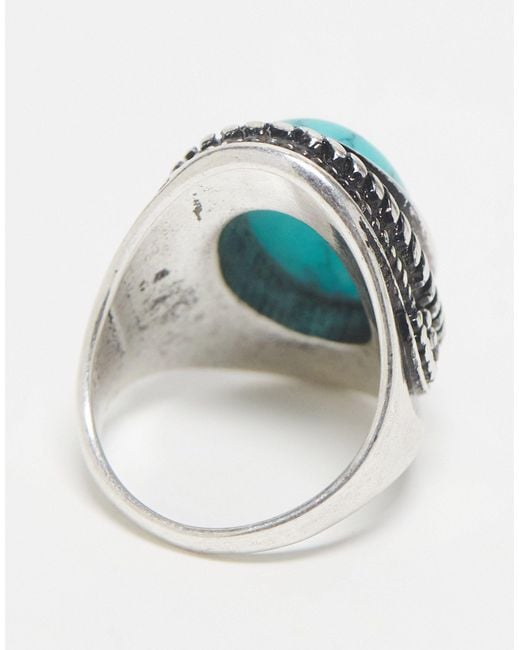 Reclaimed (vintage) Unisex Ring With Faux Blue Stone