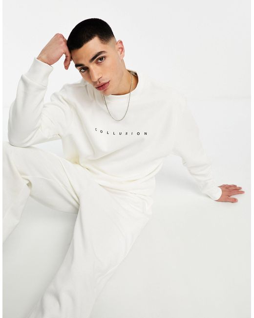 Collusion Logo Sweatshirt in White for Men | Lyst Canada