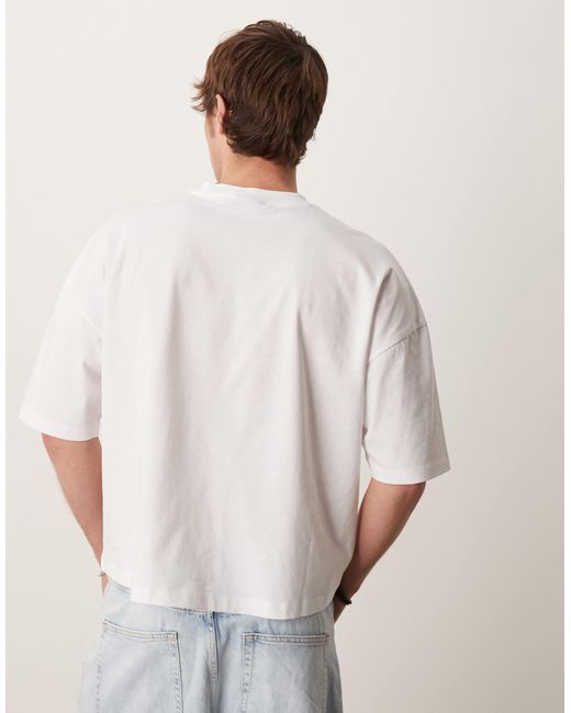 ASOS – kastiges oversize-t-shirt in White für Herren