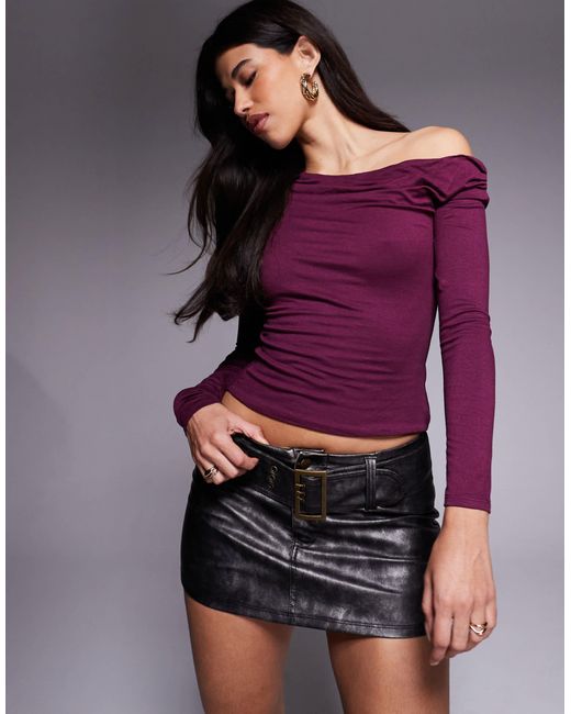 AFRM Purple Barry Asymmetric Mesh Top