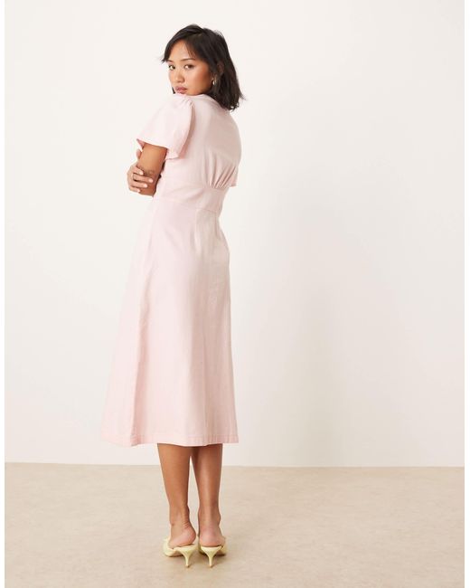 Alexa - robe mi-longue en jean Nobody's Child Petite en coloris Pink