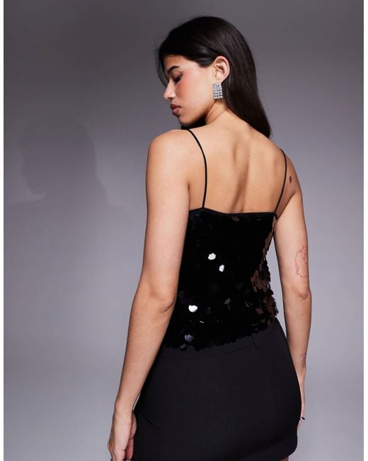 ASOS Black Large Disc Sequin Cami