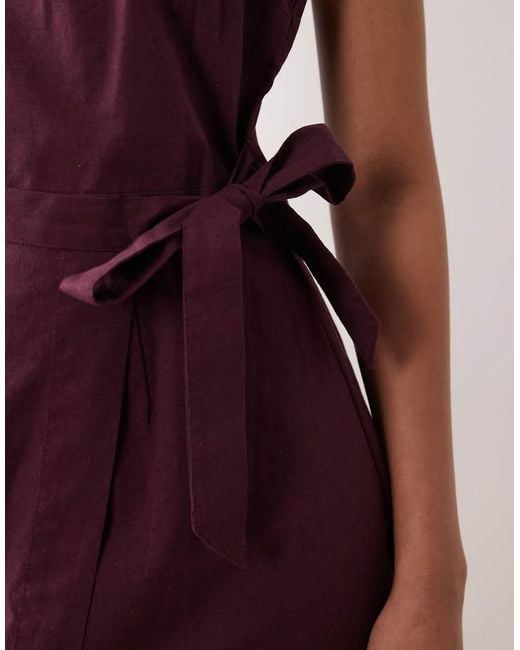 Nobody's Child Purple Kourtney Wrap Front Tie Detail Mini Dress Deep