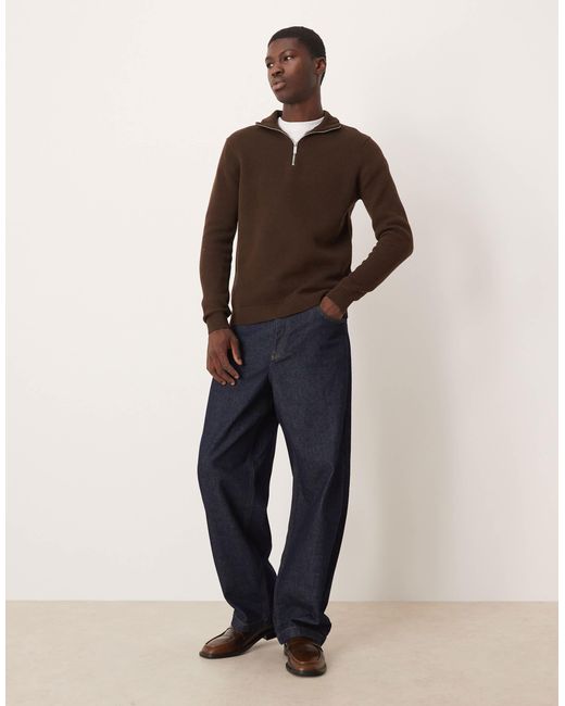 SELECTED – strickpullover aus 100% baumwolle in Brown für Herren