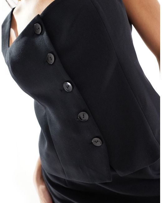 Abercrombie & Fitch Black Co-ord Square Neck Waistcoat