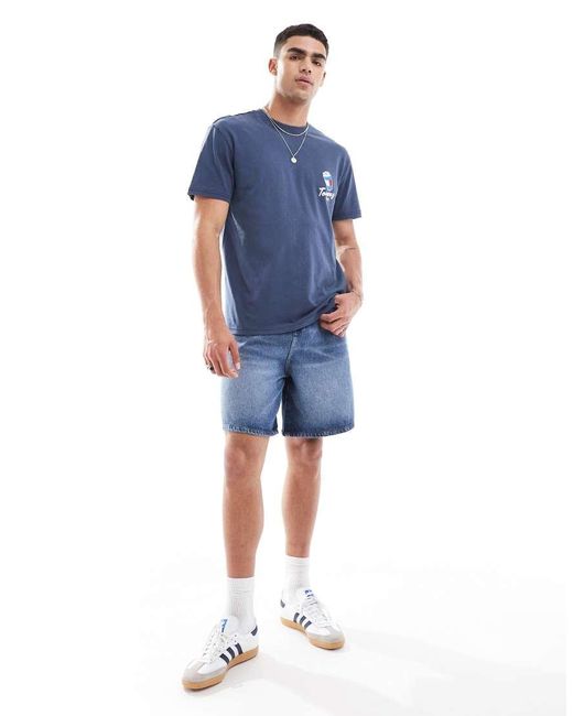 Tommy Hilfiger T-Shirt Met Blikjesprint Op De Achterkant in het Blue voor heren