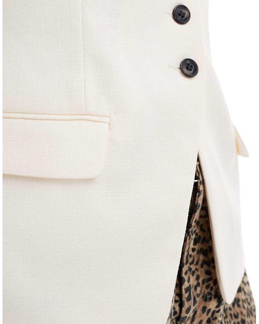River Island White Fitted Longline Waistcoat