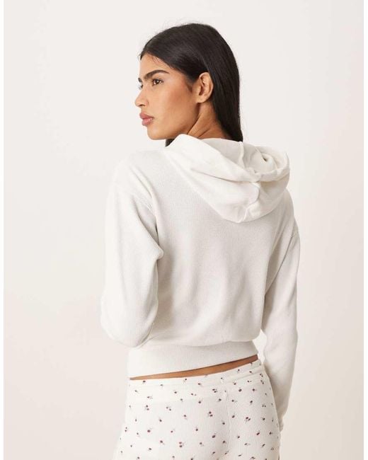 Hollister White Gilly Hicks Full Zip Zip Hoodie