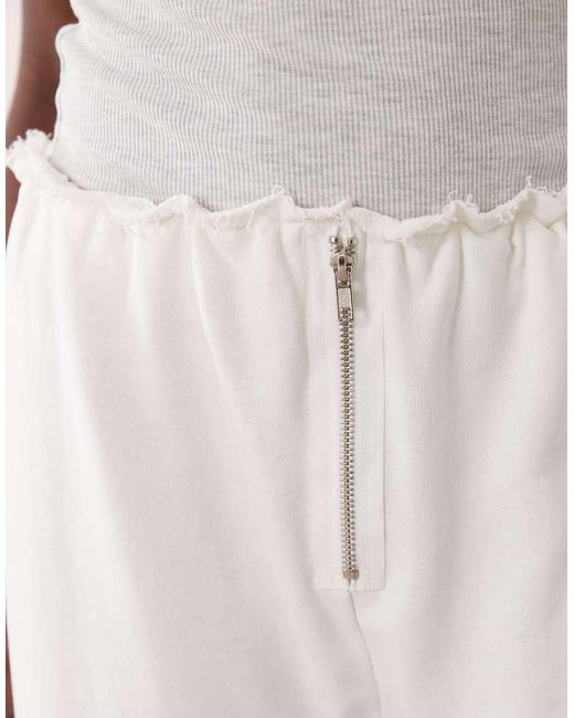 ASOS Natural Zip Wide Leg Trouser