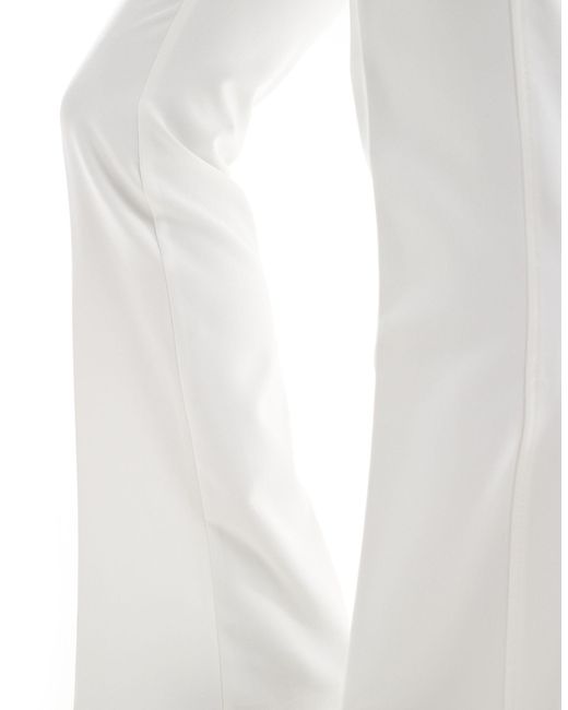 Bershka White Tailored Flared Pants