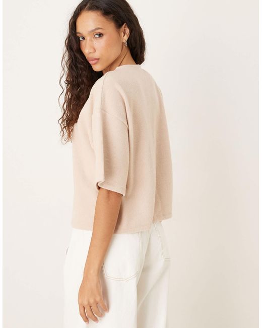 ASOS Natural Supersoft Button Through Boxy Tee
