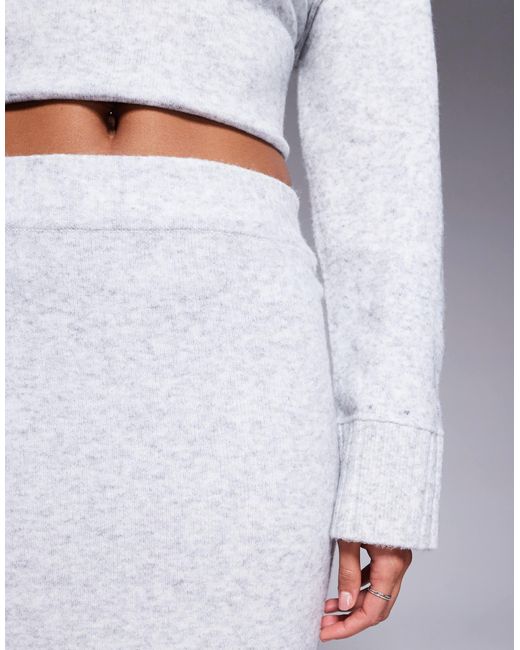 River Island Gray Knitted Maxi Skirt
