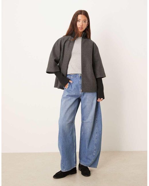 Jdy Blue Sleeve Detailing Coat