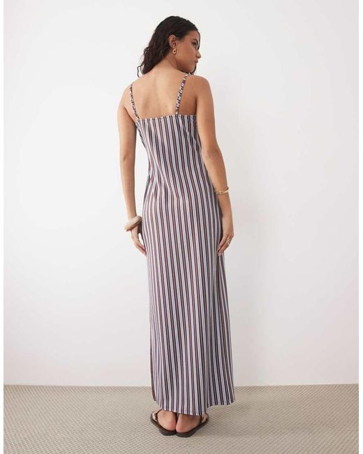 ASOS Purple Cami Square Neck With Side Split Maxi Dress