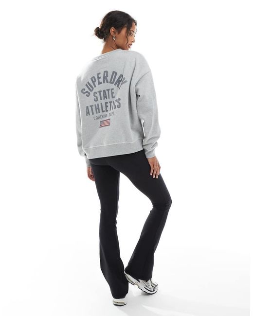 Superdry Gray Athletic Essentials Relaxed Printed Sweatshirt