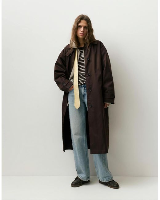 Trench-coat oversize - marron Pull&Bear en coloris Brown