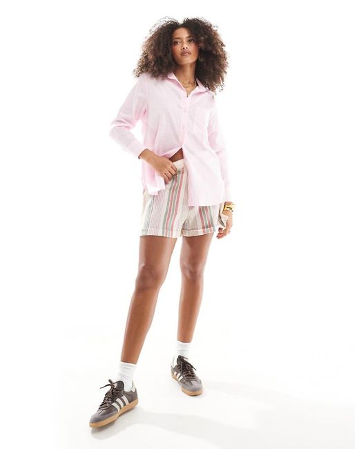 ONLY Pink Loose Fit Textured Shirt