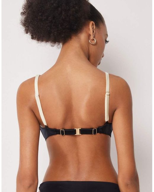 Calzedonia Black Brassiere Bikini Top Elegant Bicolor