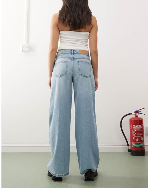 Brandy - jean ample à taille mi-haute - clair délavé Noisy May en coloris Blue