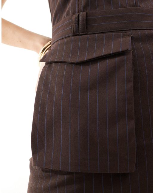 Pull&Bear Black Tailored Pinstripe Mini Dress
