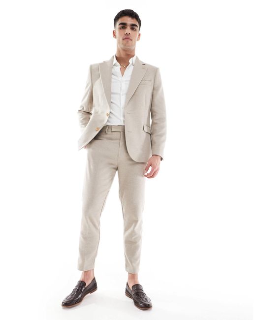 ASOS Multicolor Wool Blend Slim Suit Jacket for men