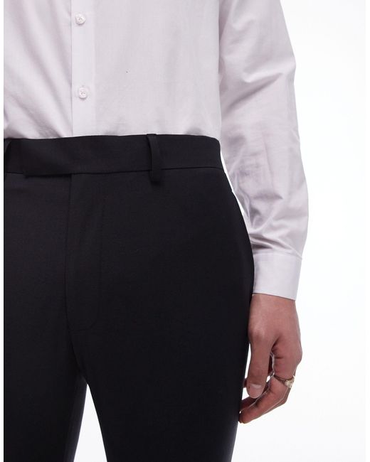 Topman Blue Skinny Premium Wool Rich Tux Trousers for men