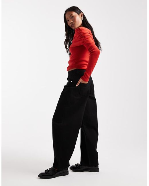 Miss Selfridge Red Barrel Leg Jean