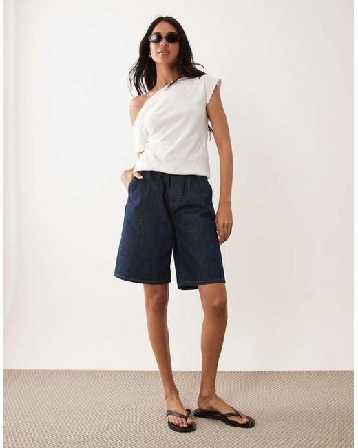 ASOS White Off Shoulder Cinched Top