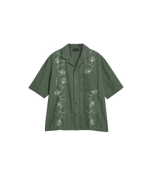 Desigual Green Embroidered Shirt for men