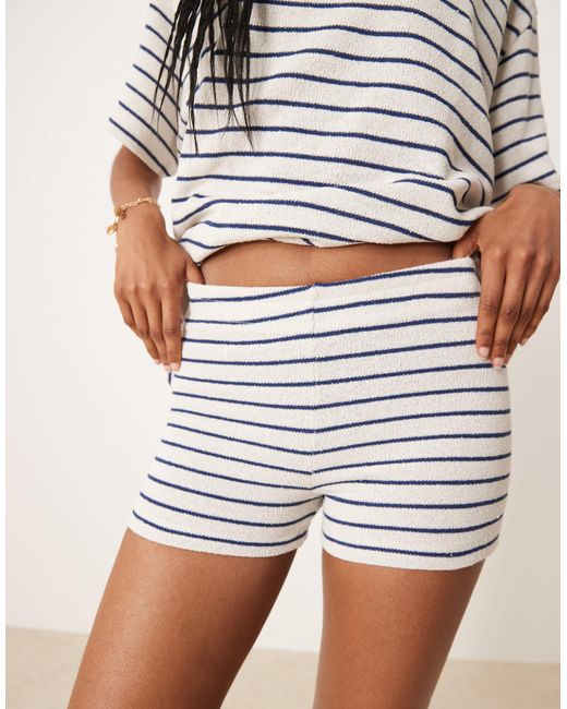 Mini-short d'ensemble en maille à rayures - noir et blanc ASOS en coloris Natural